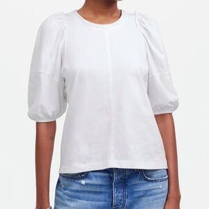 Madewell‎ Puff-Sleeve Tee in White size M NWT NT331
